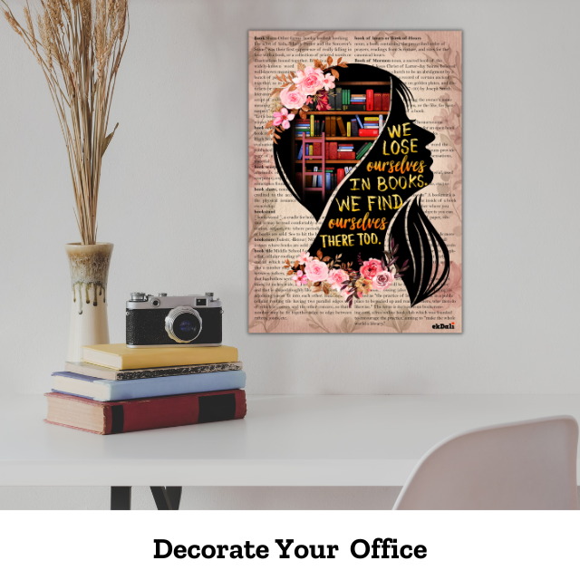 Book lovers gift poster for home cafe restaurant study room office and library